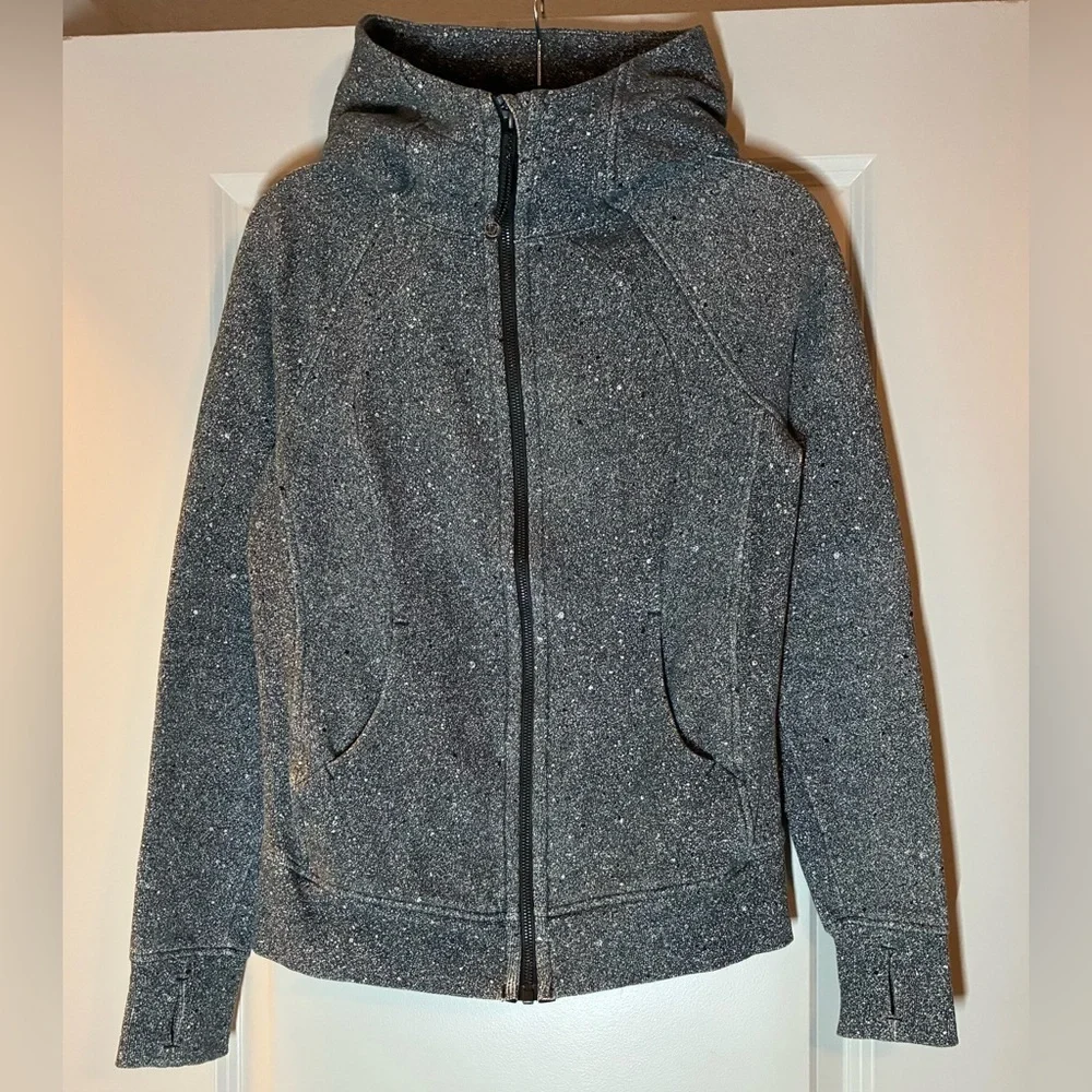 Lululemon Scuba Hoodie in Luminesce Splatter White Black Size 4